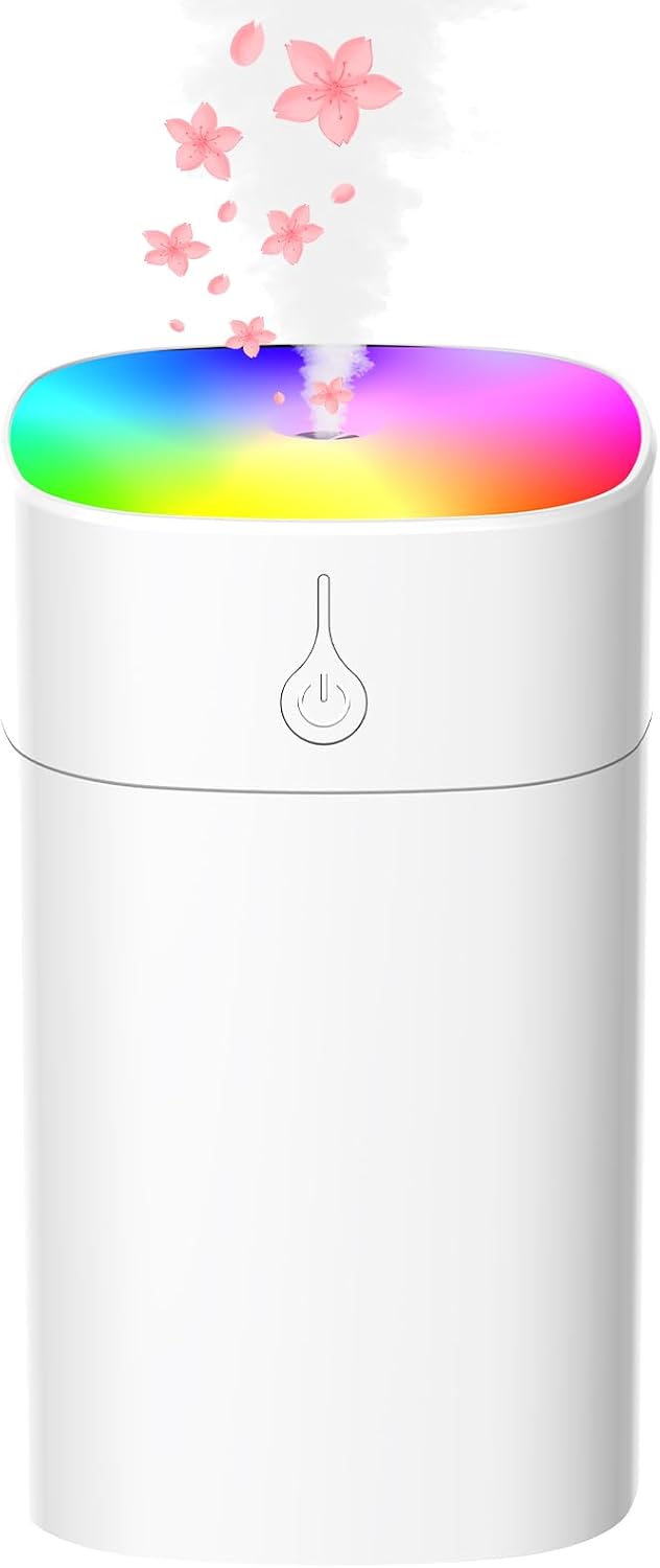 51W8uHwzNdL._AC_SL1500_.jpg 400ml Portable Mini Humidifier & Aroma Diffuser, 2 Modes, Night Light, Auto-Off - Image 1