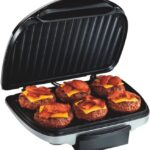 1200W Indoor Grill with Floating Hinge, 90 sq in PFAS-Free Non-Stick, Silver