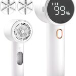 Rechargeable Fabric Shaver, 3 Speeds, 6 Blades, LED Display, for Clothes/Furniture/Sweater/Couch/Blanket