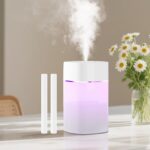 400ml White Mini Cool Mist Humidifier for Plants, Desk, Office, Car, Travel