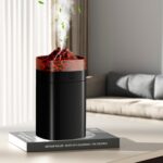 400ml Portable Mini USB Humidifier, 2 Modes, 7-Color LED, Auto-Off, Black Crackle