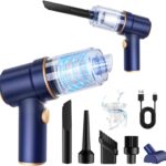 Handheld Car Vacuum Cleaner, 9000Pa, Vacuum & Air Duster, 120W, LED, Multi-Nozzles