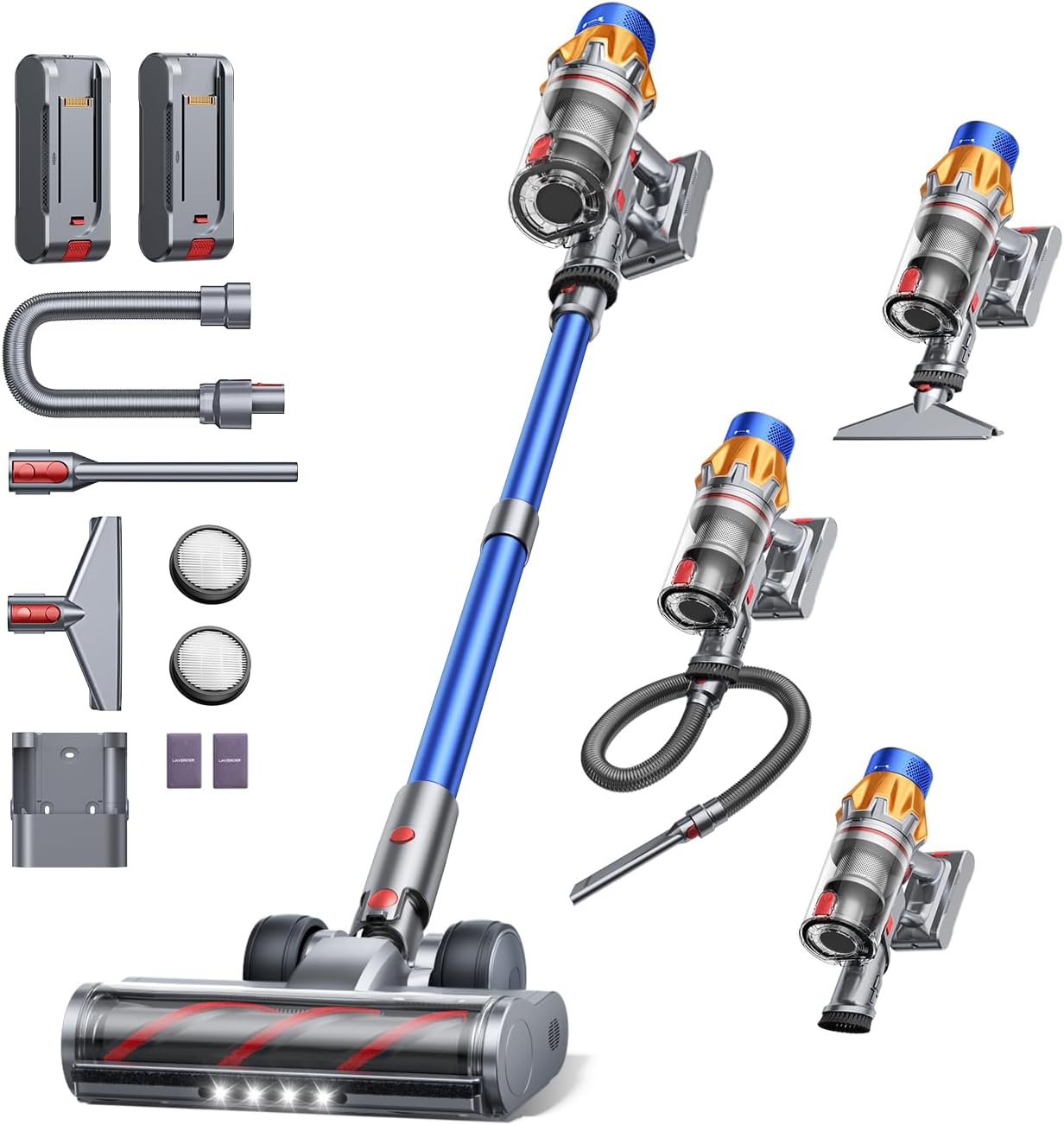 61xdCjpkLEL._AC_SL1359_.jpg Cordless Vacuum with 2 Batteries, 130 Mins/50KPa/600W, 3.3Ft Hose, TouchScreen - Image 1