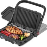 Forged Iron Grill & Griddle System, Nonstick Removable Plates, Indoor Countertop