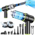 Handheld Car Vacuum 12000PA, 2-in-1 Vacuum & Air Duster, LED, Multi-Nozzles