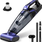 Pet Hair Handheld Vacuum Cordless, 20000PA, Motorized Brush & LED, Rechargeable, Purple