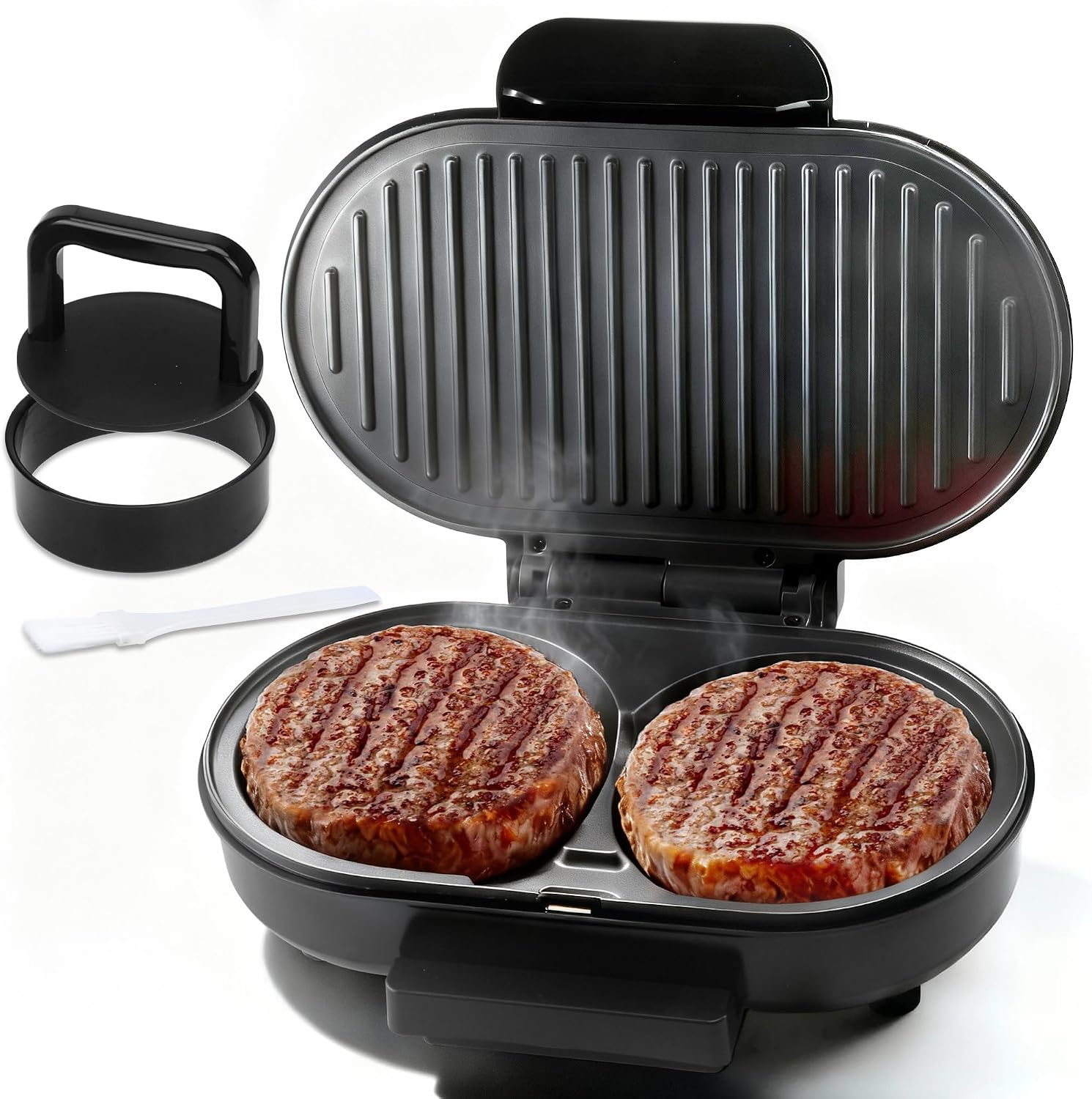81F6XljhlL._AC_SL1500_.jpg Double Mini Grill Maker, Breakfast Sandwich & Burger Press, Panini Grill - Image 1